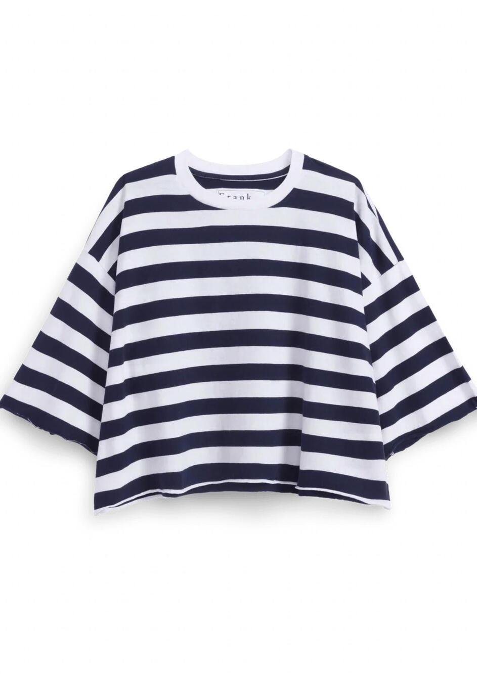 NEW FRANK & EILEEN women's presley oversized tee in nautical stripe